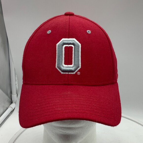 Vtg Ohio State Buckeyes Red Fitted Hat 7 1/8 Zephyr Embroidered O Logo 100% Wool - Picture 2 of 5